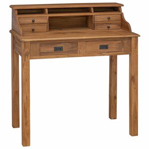 vidaXL Radni stol Prirodna 89,5 x 49,5 x 100 cm Čvrsto teak drvo