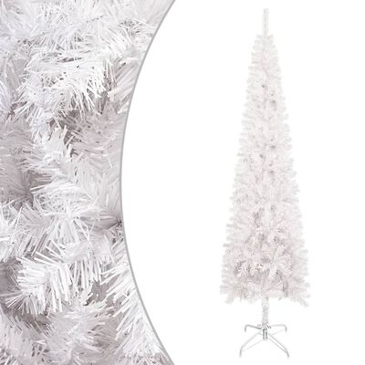 vidaXL Tanko osvijetljeno božićno drvce bijelo 210 cm
