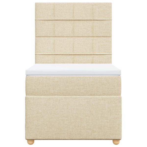 vidaXL Krevet s oprugama i madracem krem 100 x 200 cm od tkanine