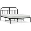 vidaXL Metalni okvir za krevet s uzglavljem crni 140x200 cm