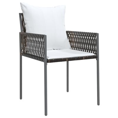 vidaXL Vrtne stolice s jastucima 6 kom smeđe 54x61x83 cm od poliratana