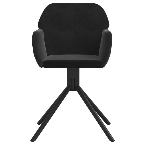 vidaXL Okretne blagovaonske stolice 2 kom crne baršunaste