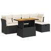 vidaXL 6-dijelni set vrtnih sofa s jastucima crni od poliratana bagrem