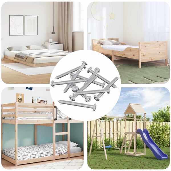 vidaXL Namje&scaron;tajni vijci 1600 pcs Srebrno Čelik