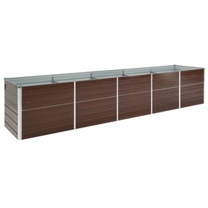 vidaXL Povi&scaron;ena vrtna gredica od pocinčanog čelika 400x80x77 cm smeđa