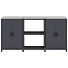 vidaXL Kuhinjski set za pohranu s policom 3 pcs Antracit Čelična vrata