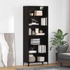 vidaXL Highboard Crni hrast 69,5 x 34 x 180 cm Konstruirano drvo