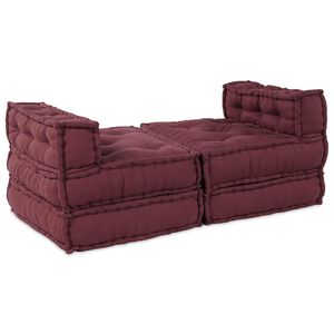 vidaXL Modularna sofa Tkanina Bordo 210 x 140 x 56 cm