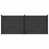 vidaXL Panel ograde 2 pcs WPC i aluminij Crna