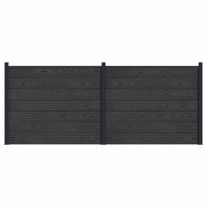 vidaXL Panel ograde 2 pcs WPC i aluminij Crna
