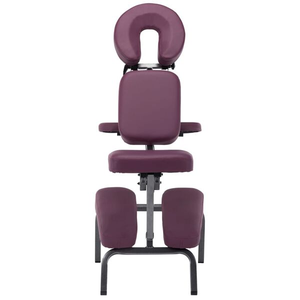 vidaXL Masažna stolica od umjetne kože boja burgundca 122 x 81 x 48 cm