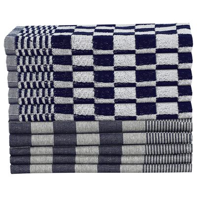 vidaXL Set ručnika od 10 komada plavo-bijeli pamučni
