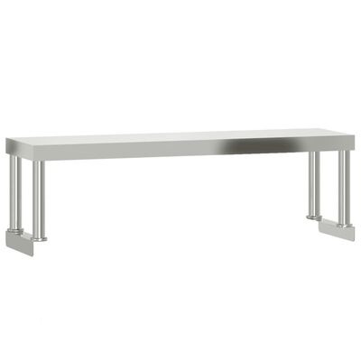 vidaXL Kuhinjski radni stol s policom 110x30x120 cm nehrđajući čelik