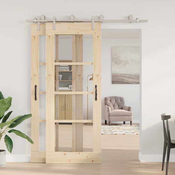 vidaXL Pribor za klizna vrata od nehrđajućeg čelika 183 cm srebrni