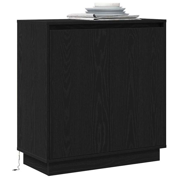 vidaXL Sideboard Crni hrast 71 x 34.5 x 75 cm Konstruirano drvo
