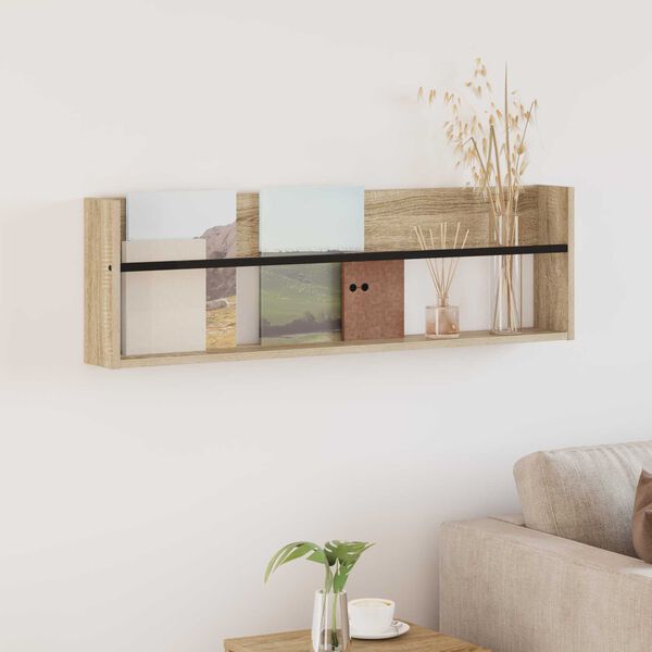 vidaXL Polica za časopise s policom Sonoma hrast 100 x 12 x 30 cm
