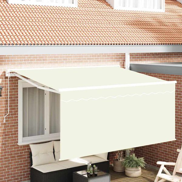 vidaXL Skrovita tenda Krema 300 x 200 cm tkanina