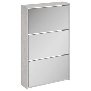 vidaXL Ormarić za cipele s ogledalom i 3 razine sivi 63x17x102,5 cm