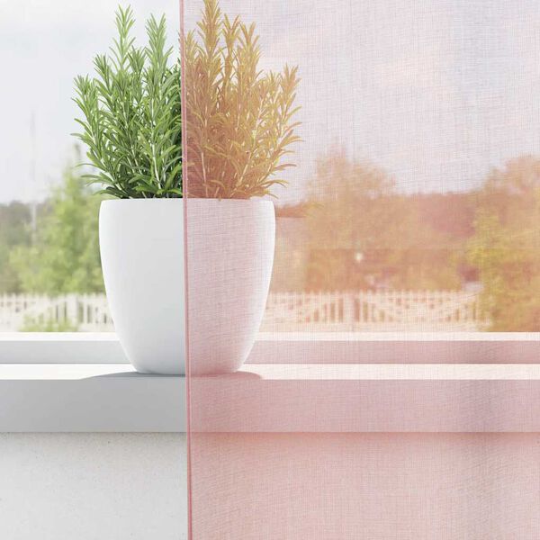 vidaXL Voile zavjese s u&scaron;icama 2 kom svijetlo ružičaste 140x175 cm