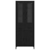vidaXL Highboard Zidne Crni hrast 69,5 x 34 x 180 cm Konstruirano drvo