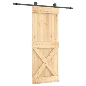 vidaXL Klizna vrata 80 x 210 cm Čvrsta borovina (neobrađena)