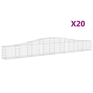 vidaXL Lučne gabionske ko&scaron;are 20kom 400x30x40/60 cm pocinčano željezo