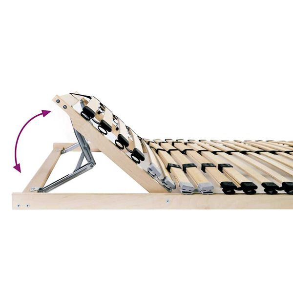 vidaXL Ležaj s letvicama Smeđa 100 x 190 cm Čvrsto drvo bukve