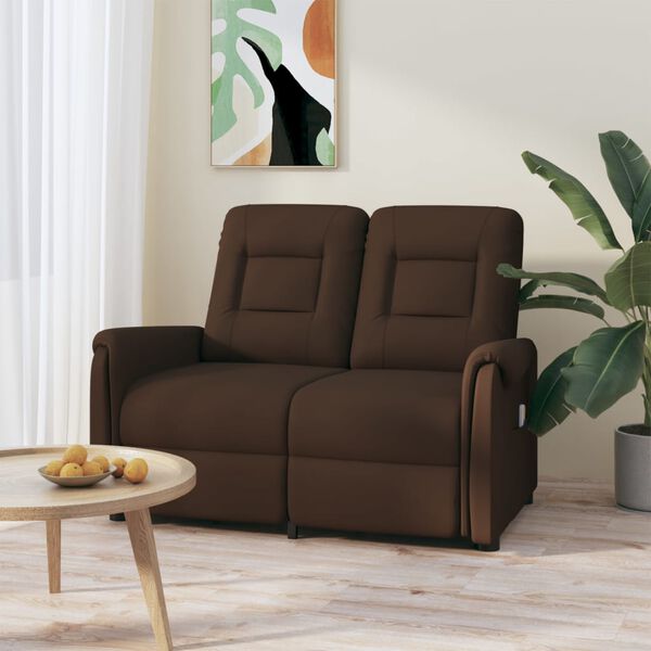 vidaXL Masažni dvosjed od umjetne kože smeđi