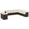 vidaXL 11-dijelni set vrtnih sofa od poliratana s jastucima smeđi