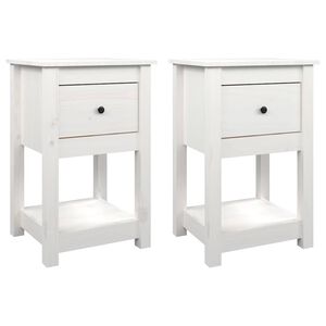 vidaXL Noćni ormarići 2 kom bijeli 40x35x61,5 cm od masivne borovine