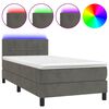 vidaXL Krevet box spring s madracem LED tamnosivi 80 x 200 cm bar&scaron;un