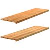 vidaXL Prozorske klupice 2 kom svijetlosmeđe 140x40x2 cm masivne hrast