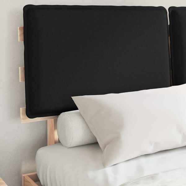 vidaXL Krevetni okvir s tapiciranim uzglavljem Crna 140 x 190 cm