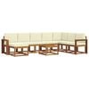 vidaXL Set vanjskih sofa s jastukom 9 pcs Prirodna i krem