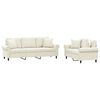 vidaXL 2-dijelni set sofa s jastucima krem bar&scaron;unasti