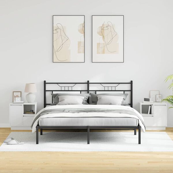 vidaXL Noćni ormar 2 pcs Bijelo 50 x 34,5 x 50 cm. Konstruirano drvo