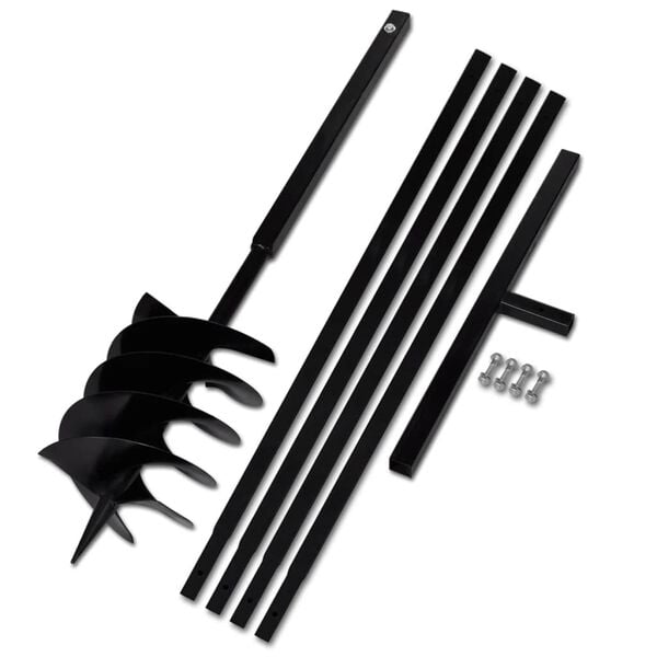 Ručna burgija za zemlju sa ručkom 200 mm i produžnom cijevi 5 m čelik