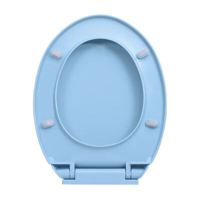 vidaXL Toaletna daska s mekim zatvaranjem plava ovalna