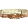vidaXL Set vanjskih sofa s jastukom 5 pcs Prirodna i krem