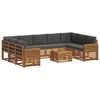 vidaXL Set vanjskih sofa 10 kom. Prirodna i antracit