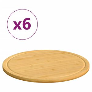 vidaXL Daske za rezanje 6 kom &Oslash; 30 x 1,5 cm cm od bambusa