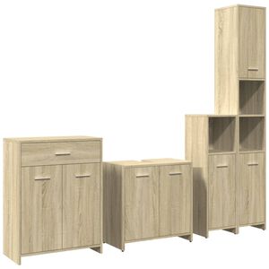 vidaXL 4-dijelni set kupaonskog namje&scaron;taja boja hrasta sonome drveni