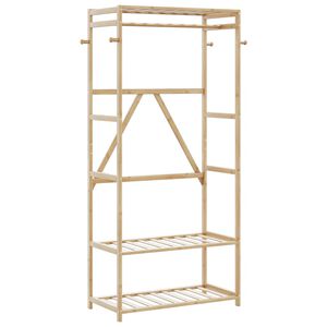 vidaXL Stalak za odjeću s policama 80x40x175 cm od bambusa