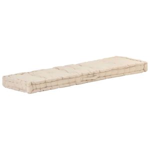vidaXL Paletni podni jastuk pamučni 120 x 40 x 7 cm bež