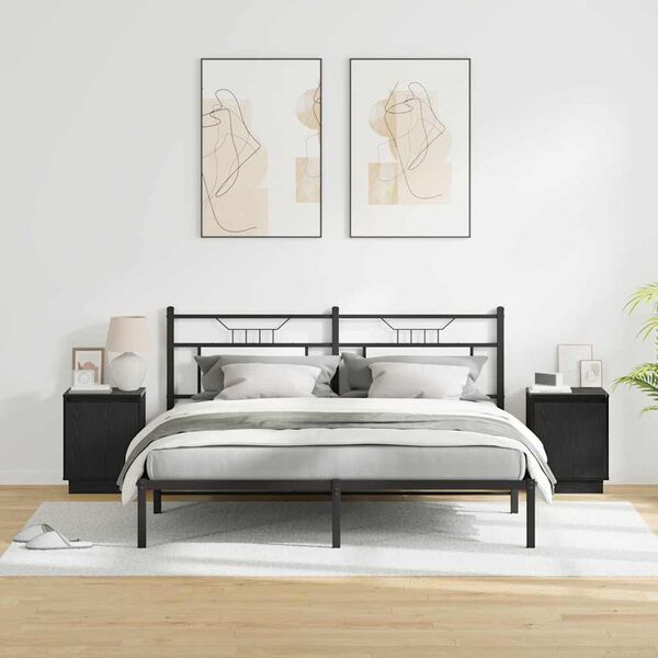 vidaXL Noćni ormar 2 pcs Crni hrast 39 x 34,5 x 50 cm