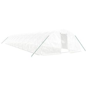 vidaXL Staklenik s čeličnim okvirom bijeli 100 m&sup2; 20 x 5 x 2,3 m