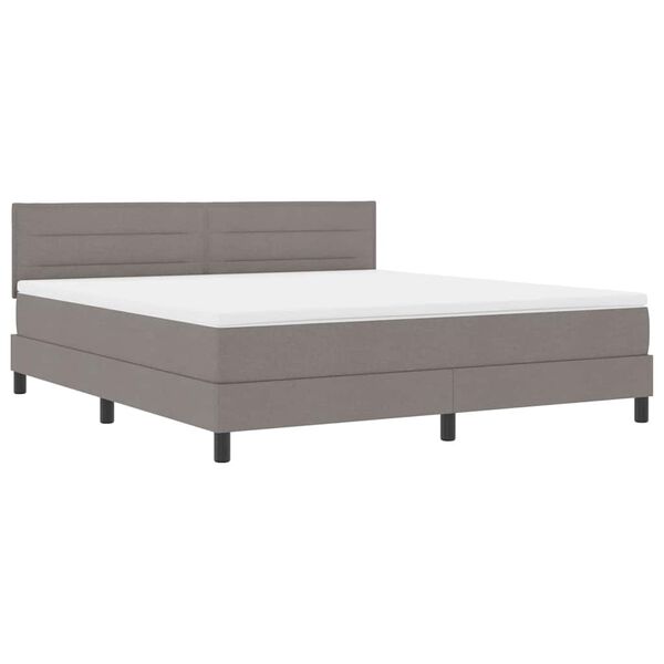 vidaXL Boxspring krevet s madracem Sivo-smeđa 180 x 200 cm tkanina