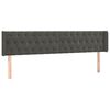vidaXL LED uzglavlje tamnosivo 203x16x78/88 cm baršunasto
