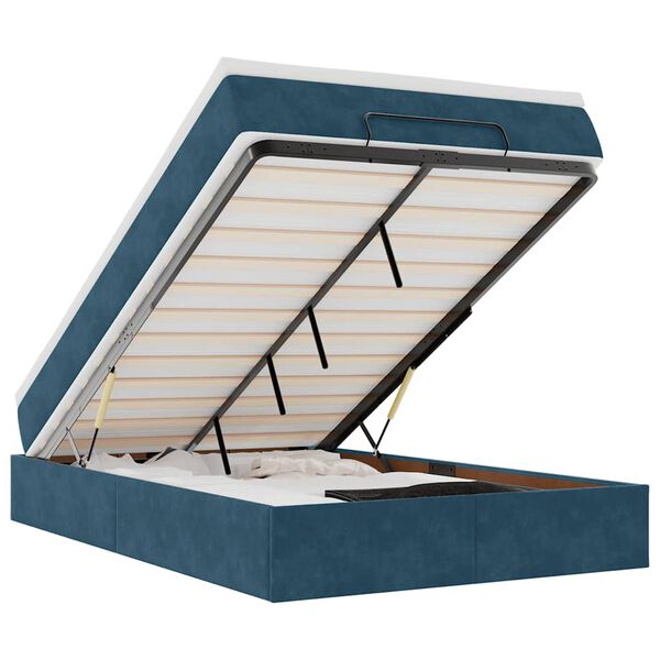 vidaXL Otomanski krevet s madraca tamnoplavi 120x190 cm bar&scaron;unasti