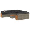 vidaXL 12-dijelni set vrtnih sofa od poliratana s jastucima sivi
